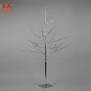 wholesale waterproof 120cm artificial Christmas led Christmas copper wire silver branches flower tree light
