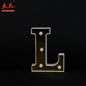 L shape word light festival decoration led plastic letter light battery room light