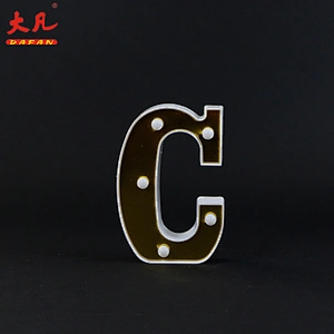 high quality decoration indoor lamp led battery plastic light letter