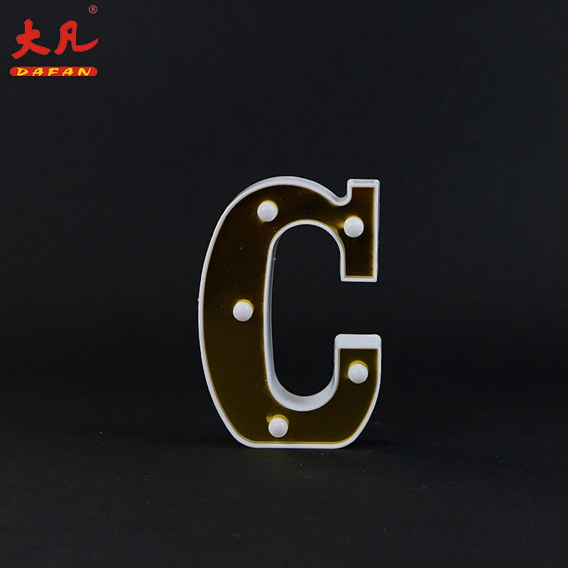 high quality decoration indoor lamp led battery plastic light letter