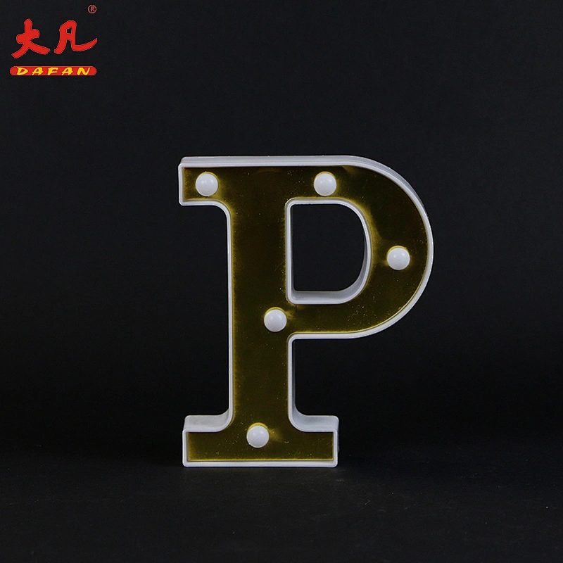 low MOQ 3D letter jewelry sign custom pvc letter sign P shape word light