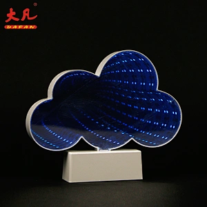 usb & battery star shape 3d led mirror light night indoor tunnel mirror atmosphere wall table panel light