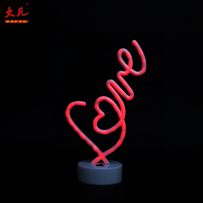 decor custom wedding party neon sign high grade usb battery neon lamp love shape PVC led neon