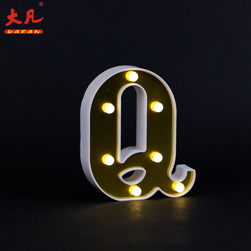 用于婚礼装饰3D LED灯泡的小Q形LED字幕字母灯