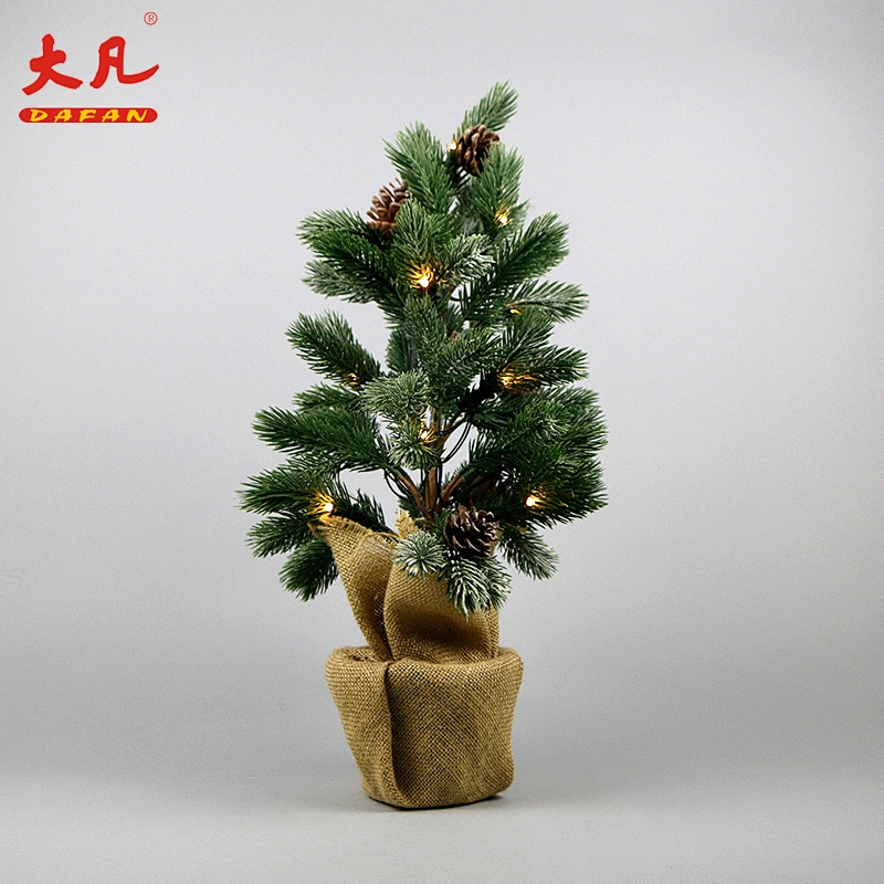 wholesale led Christmas artificial bonsai plastic pine tree branches festival decorative lights for room table wedding
