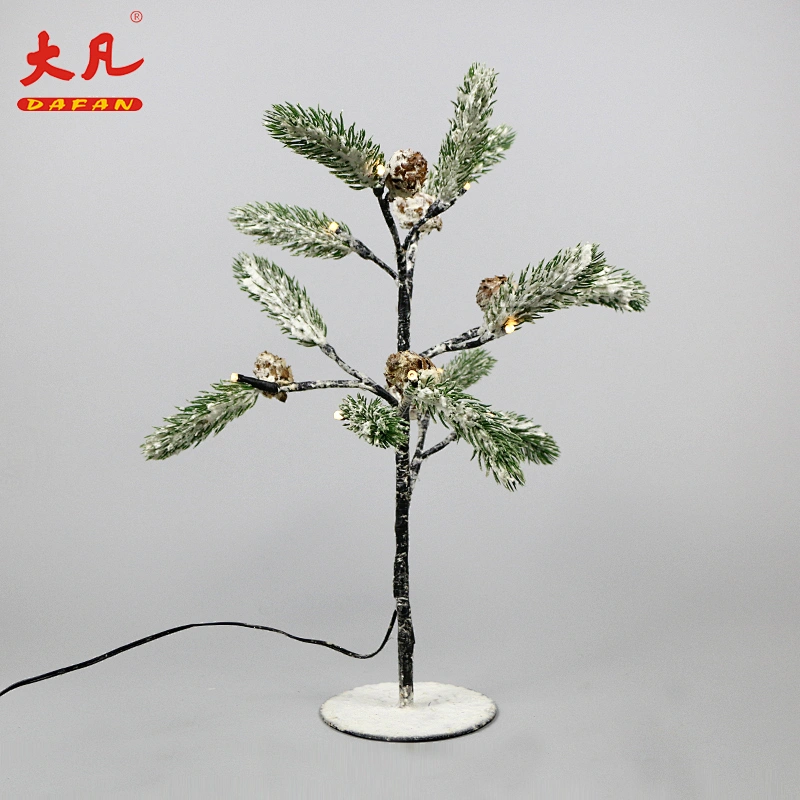 led plastic decoration artificial indoor outdoor waterfall bonsai lighting pine tree centerpiece