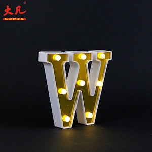 W shape custom bedroom relaxing decorative capital letter warm white LED letter table night light