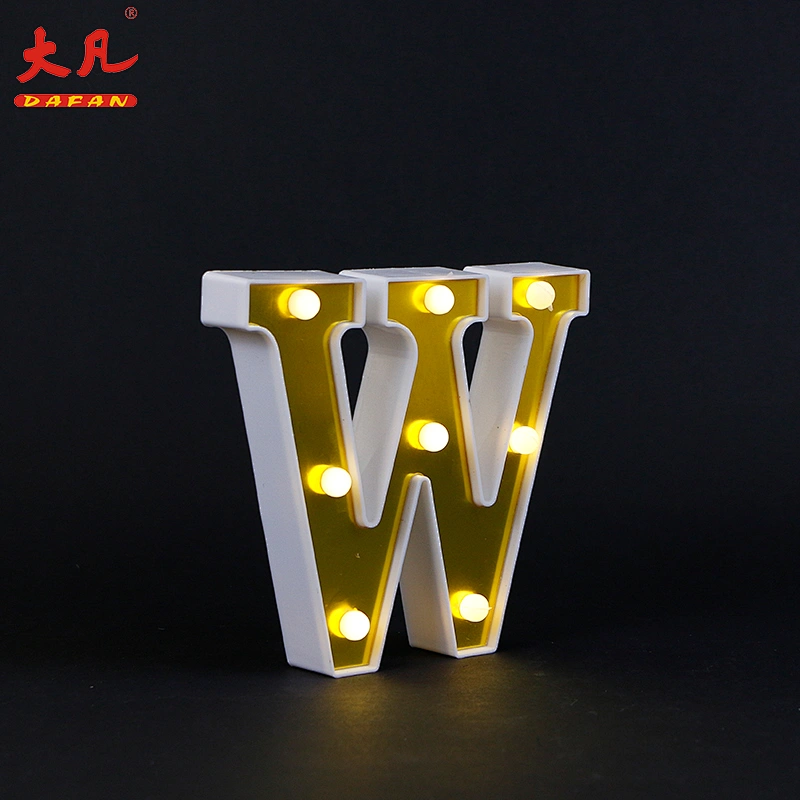 W shape custom bedroom relaxing decorative capital letter warm white LED letter table night light