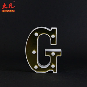 G字母表3D装饰字母表灯室室电池信件光