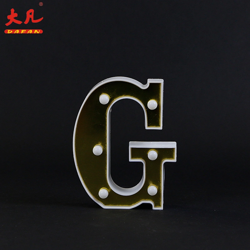 G字母表3D装饰字母表灯室室电池信件光