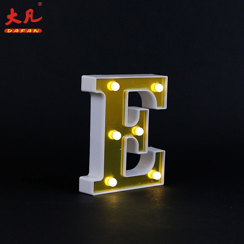 E Shape holiday acrylic led letter board light plastic indoor room light table 3d signs