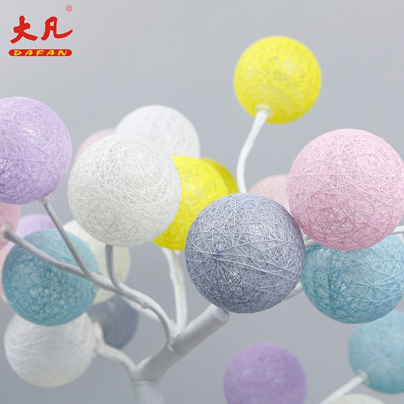 18 led artificial light ball tree indoor Christmas decoration cotton  lights plant plastic bonsai tree