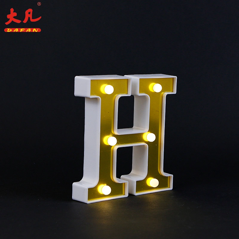 H hot sale letter board plastic decorative word light customize factory led battery lights