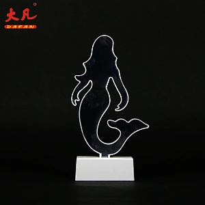 sea-maid shape 3d decorative led mirror light tunnel housing children night lamps