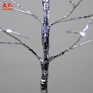 wholesale waterproof 120cm artificial Christmas led Christmas copper wire silver branches flower tree light