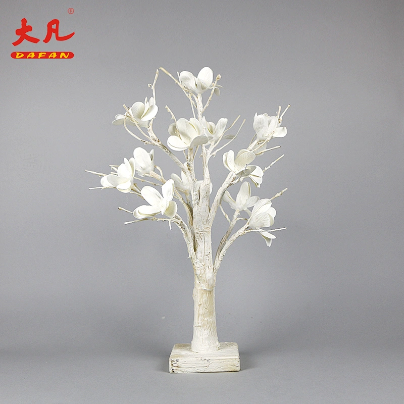 热卖人造树枝模拟电池led白花树枝树灯