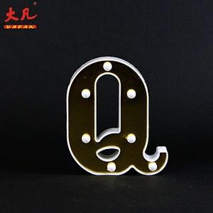 用于婚礼装饰3D LED灯泡的小Q形LED字幕字母灯