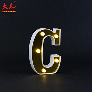 high quality decoration indoor lamp led battery plastic light letter