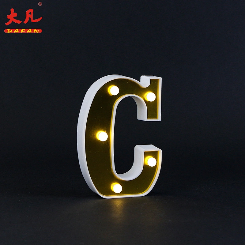 high quality decoration indoor lamp led battery plastic light letter