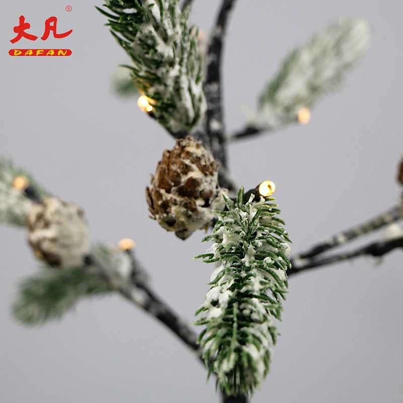 led plastic decoration artificial indoor outdoor waterfall bonsai lighting pine tree centerpiece