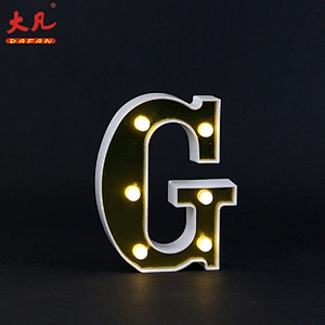 G字母表3D装饰字母表灯室室电池信件光