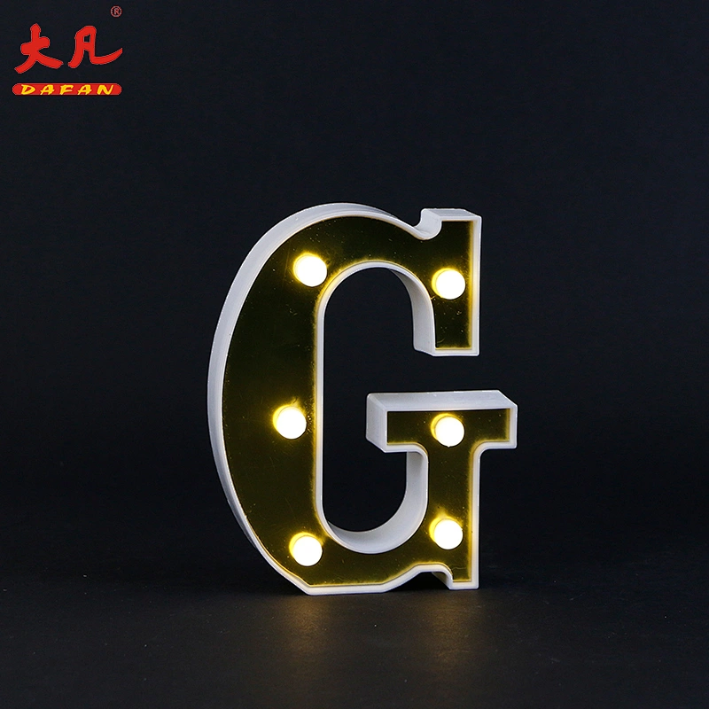 G字母表3D装饰字母表灯室室电池信件光