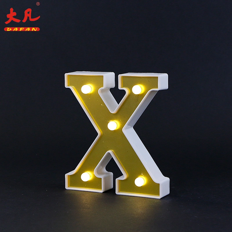 X shape night light room wedding festival decorative table decoration plastic 3d light box letter sign