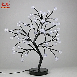 50cm led crystal light ball artificial tree plastic room table ball light bonsai bulb tree light
