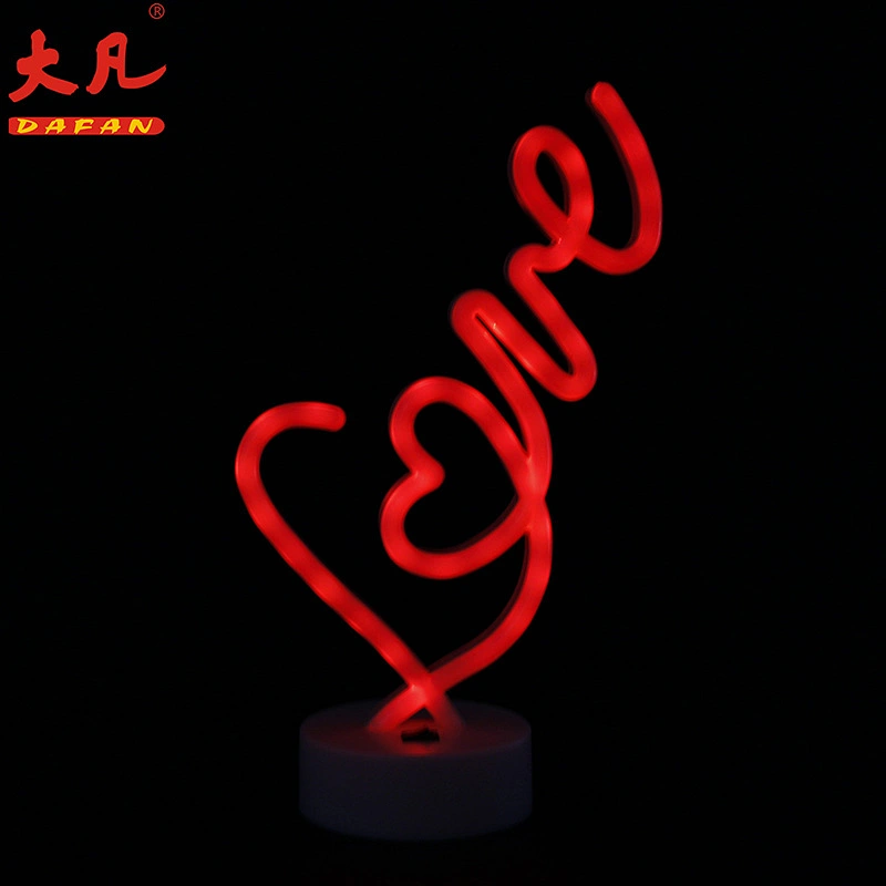 decor custom wedding party neon sign high grade usb battery neon lamp love shape PVC led neon
