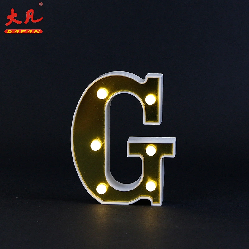 G字母表3D装饰字母表灯室室电池信件光