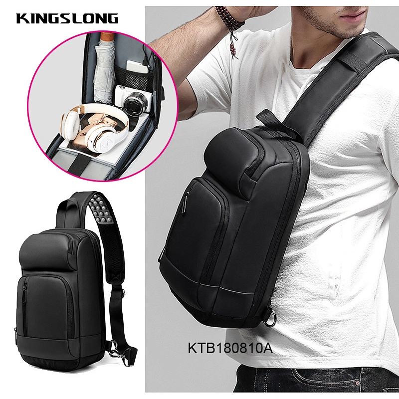 Hot selling Chest Sling Bag Shoulder Backpack CrossBody Chest Bags Daypack with USB Charging Port