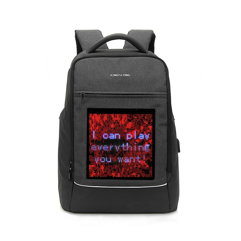 Kingslong trendy advertising backpack led screen laptop bag for fashion