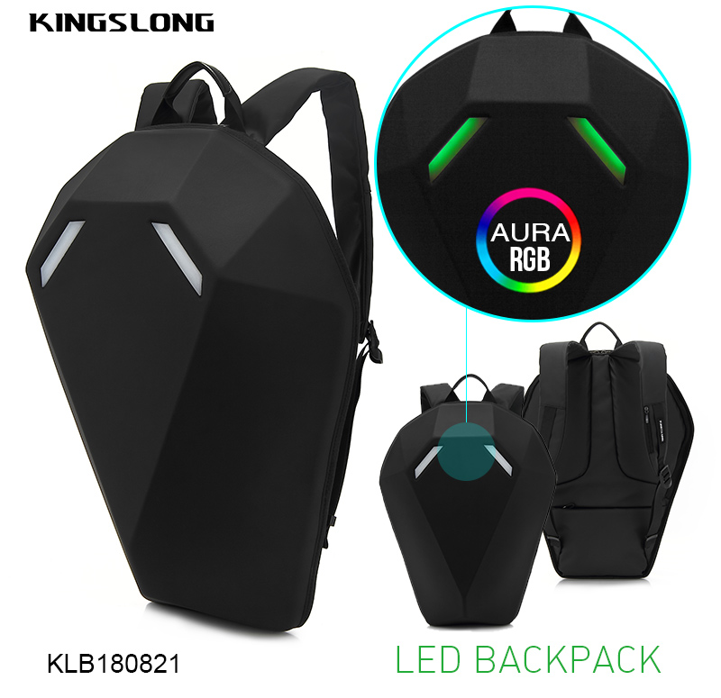Kingslong hard EVA  gaming backpack led laptop bag