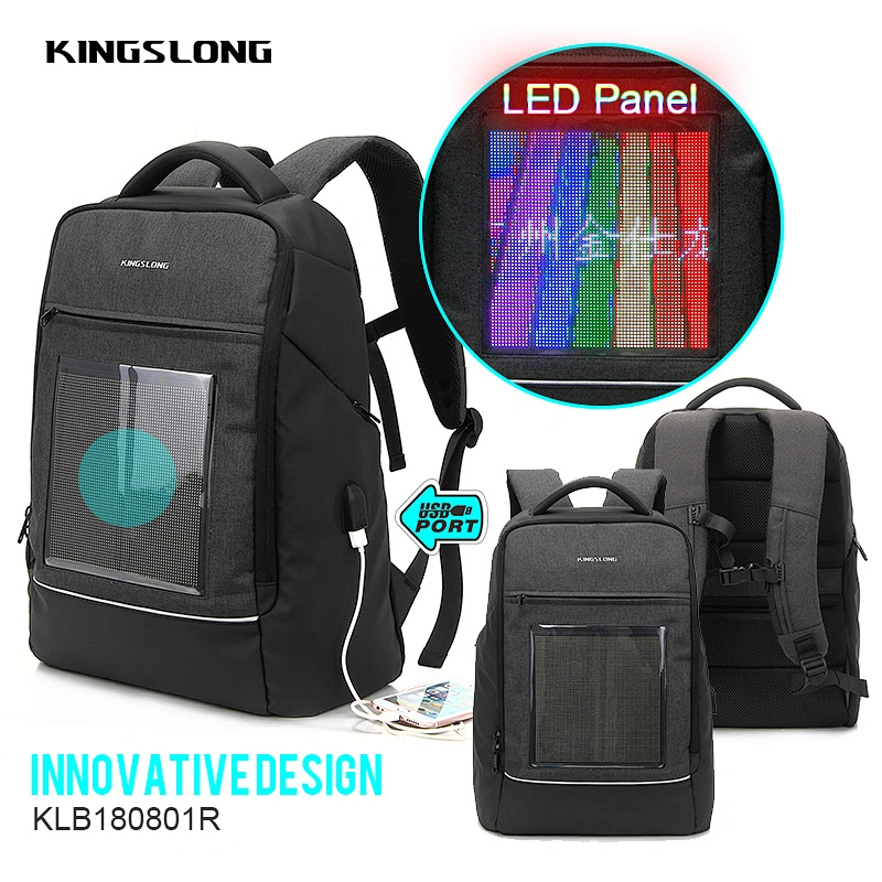 Kingslong trendy advertising backpack led screen laptop bag for fashion