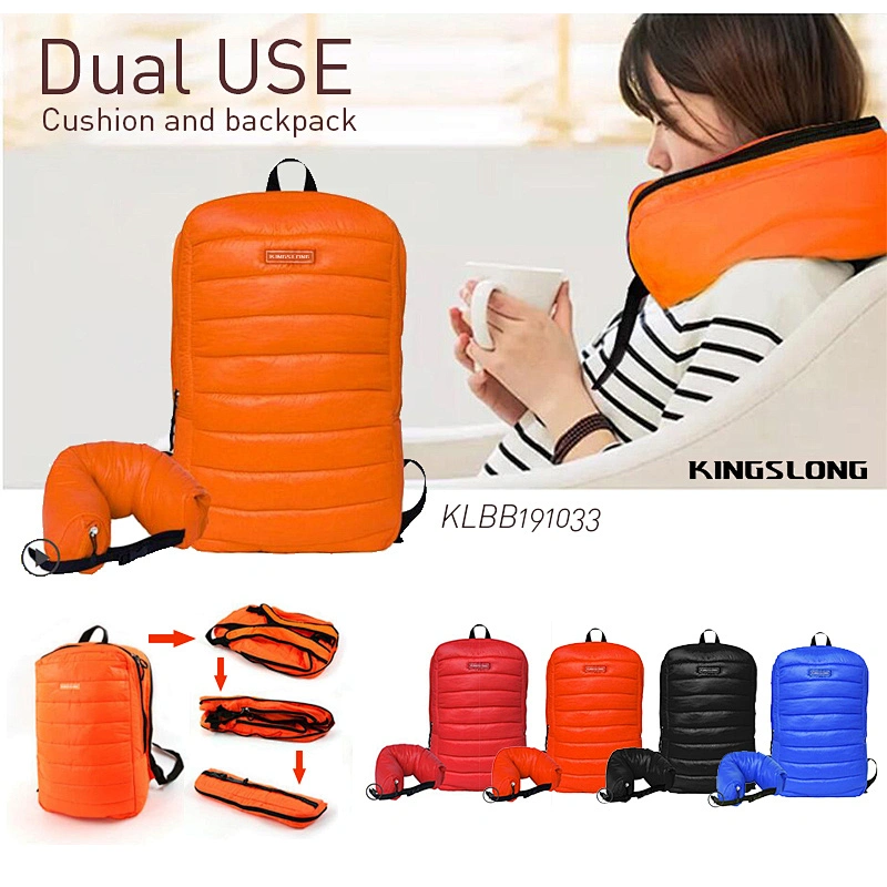 Waterproof Travel Pillow Backpack Foldable Soft Bag for Sleeping in Flight Customized Logo