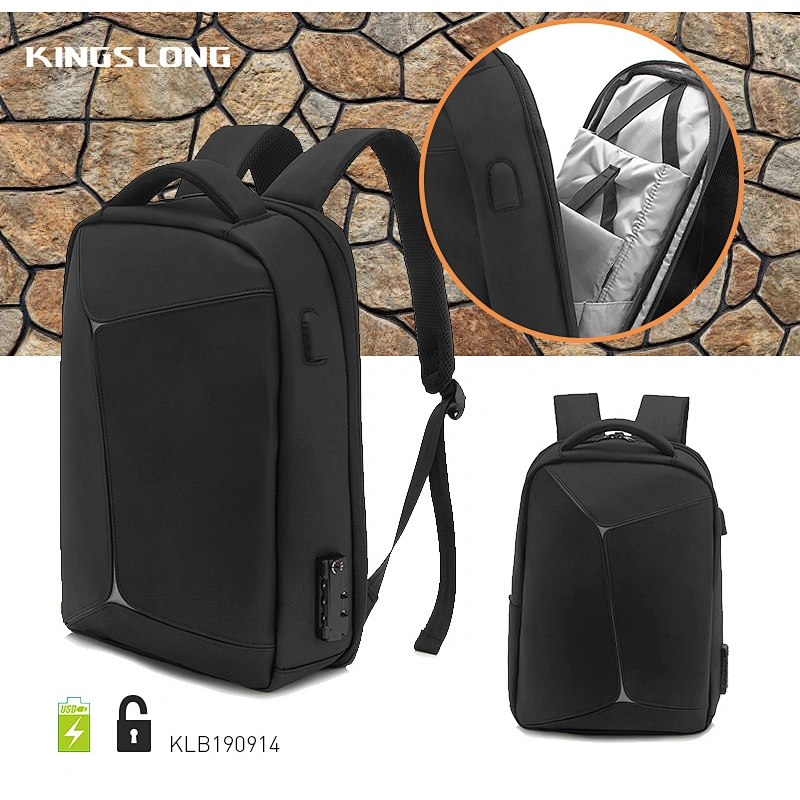 Kingslong wholesale men back pack backpack bag notebook bags usb charging business laptop backpack