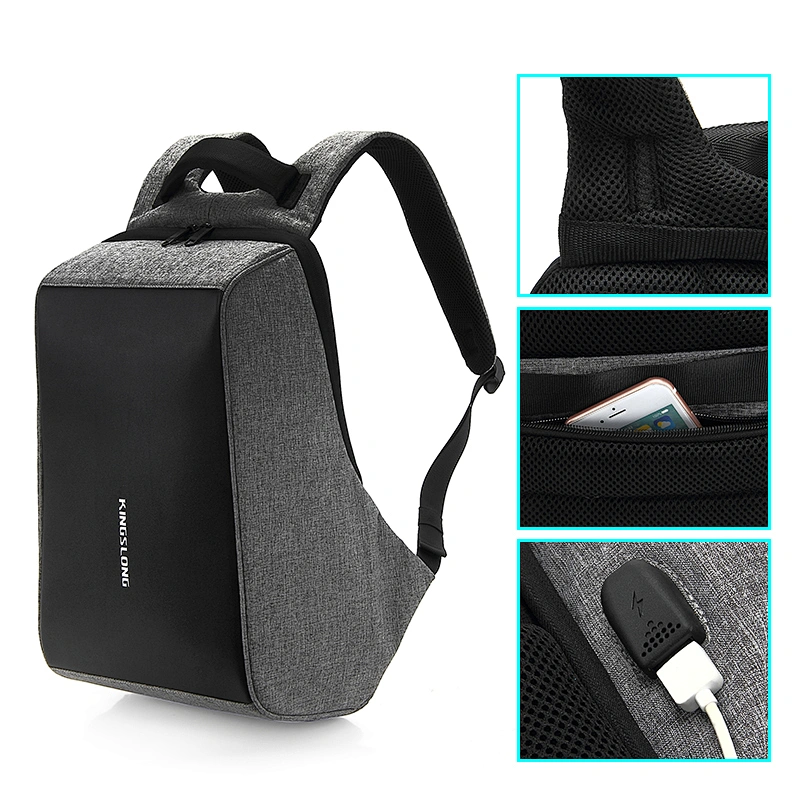 Sac à dos de voyage antivol, business Laptop School Bookbag avec port de charge USB, sac résistant à l’eau pour les hommes - Femmes Fit 15.6 Pouces Ordinateur portable