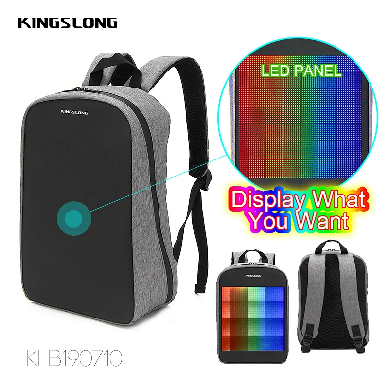 Novelty Smart LED Backpack Fashion Black Customizable Laptop Backpack Creative Christmas Gift School Bag