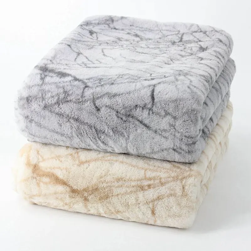 Printed Luxury Super Soft Rabbit Fur Blanket