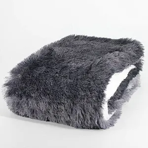 100% Polyester Ombre Shaggy Fur Throw