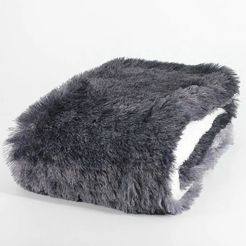 100% Polyester Ombre Shaggy Fur Throw