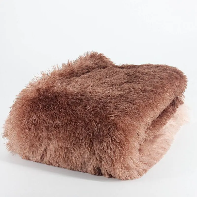 100% Polyester Ombre Shaggy Fur Throw