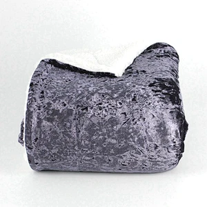 100% Polyester Double Layer Luxury Shiny Velvet Sherpa Blanket