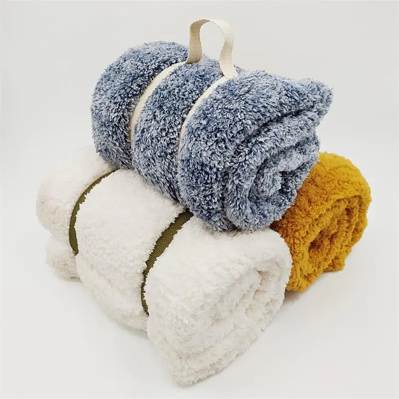 100% Polyester Two Tones Melange Bottom Printed Super Warm Sherpa Blanket