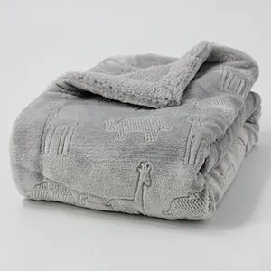 Jungle Animal Flannel Baby Blanket (Plush Lined)