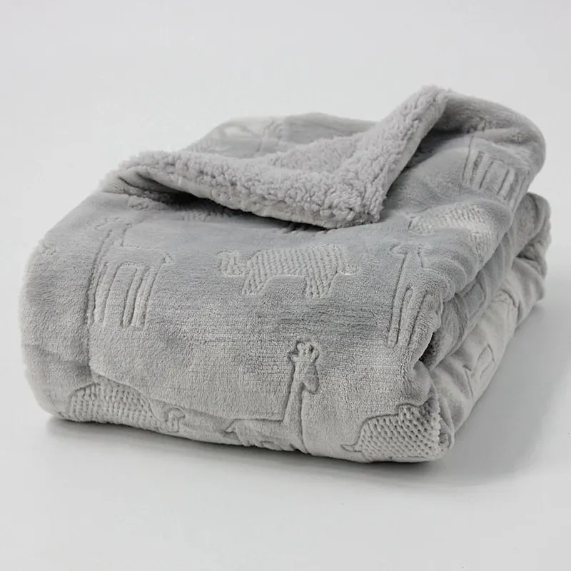 Jungle Animal Flannel Baby Blanket (Plush Lined)