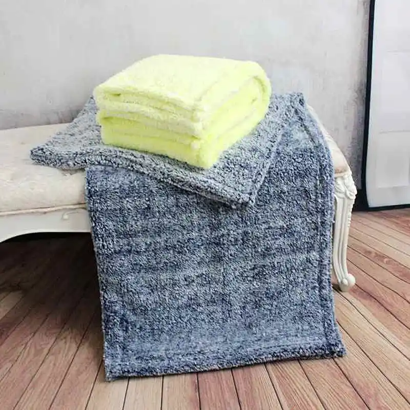 100% Polyester Two Tones Melange Bottom Printed Super Warm Sherpa Blanket