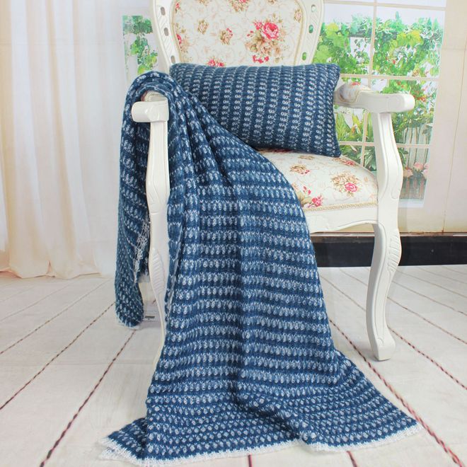 100% Acrylic Light Weighted Mohair Knitted Throw