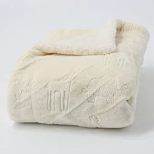 Jungle Animal Flannel Baby Blanket (Plush Lined)