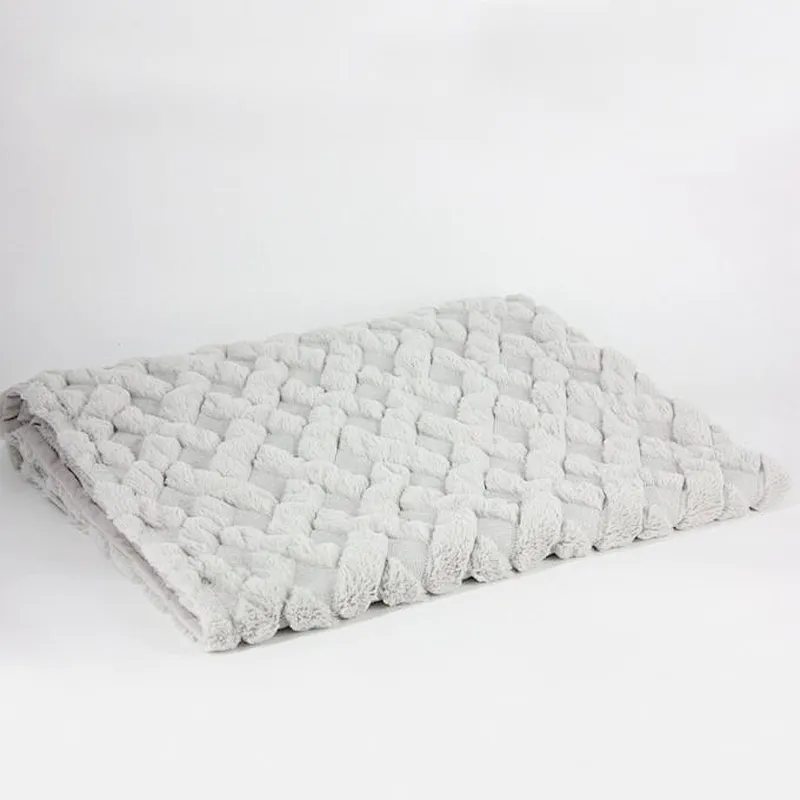 3D Embroidery Quilted Super Soft Plush Faux Fur Throw
